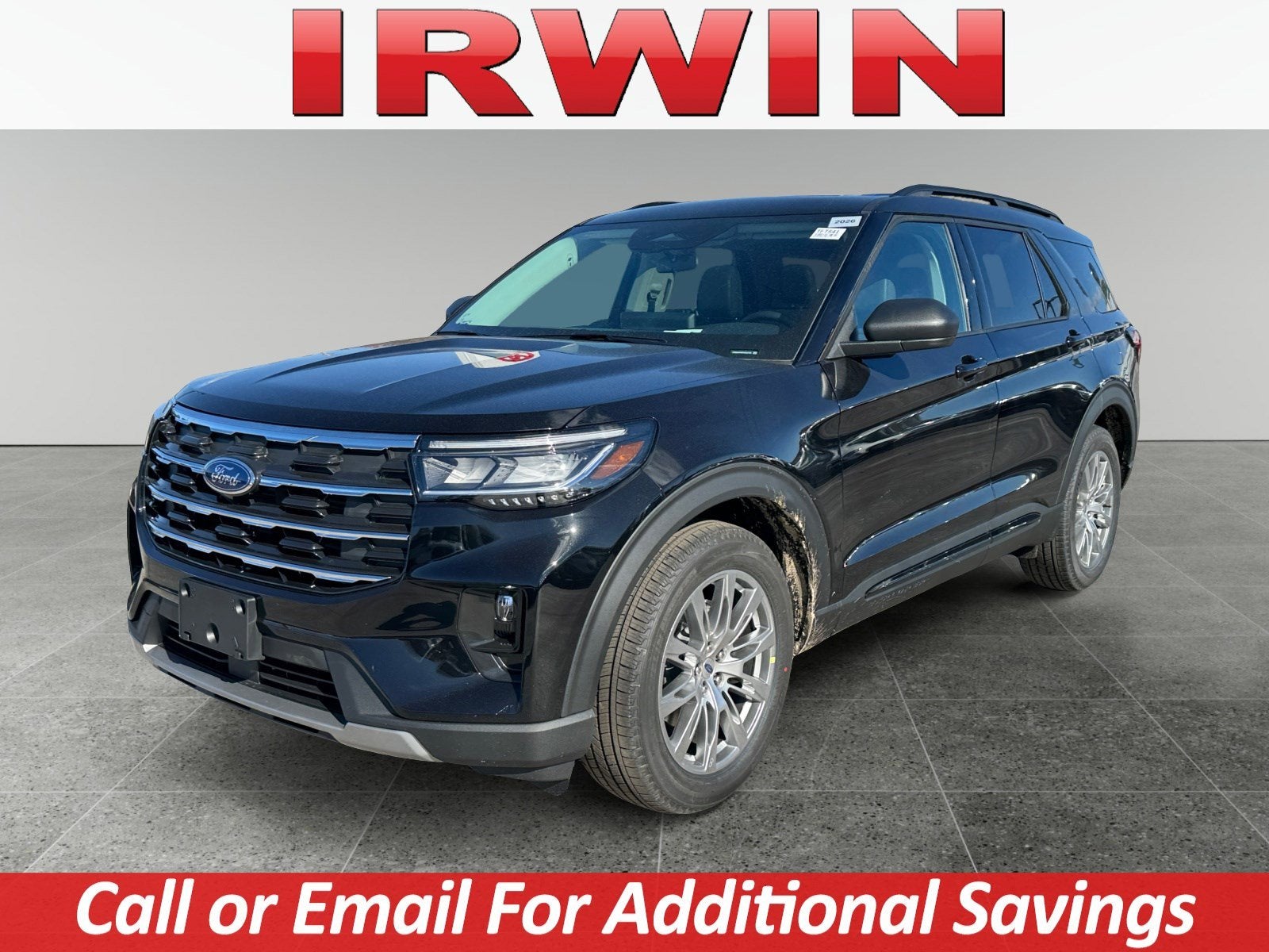 2026 Ford Explorer Active with 200A Pkg in Black — front three-quarter view