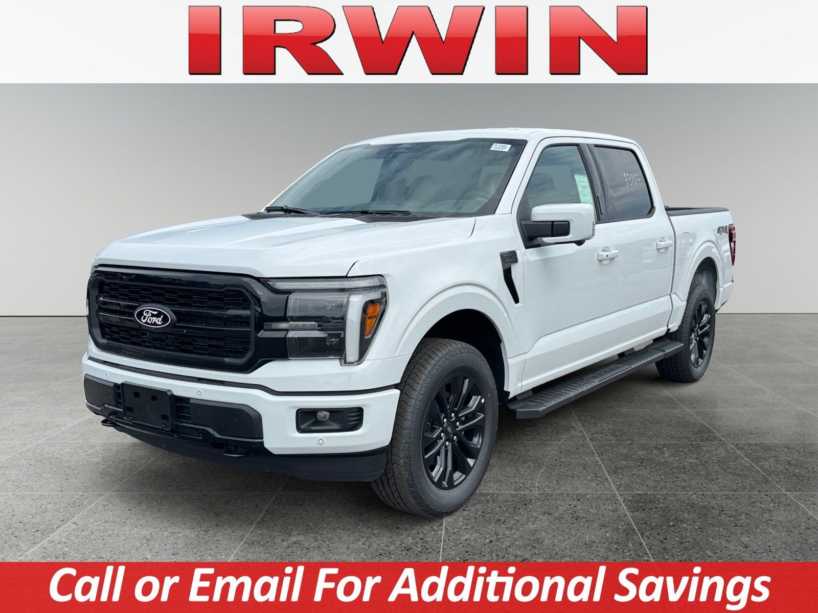 2026 Ford F-150 LARIAT in White — front three-quarter view