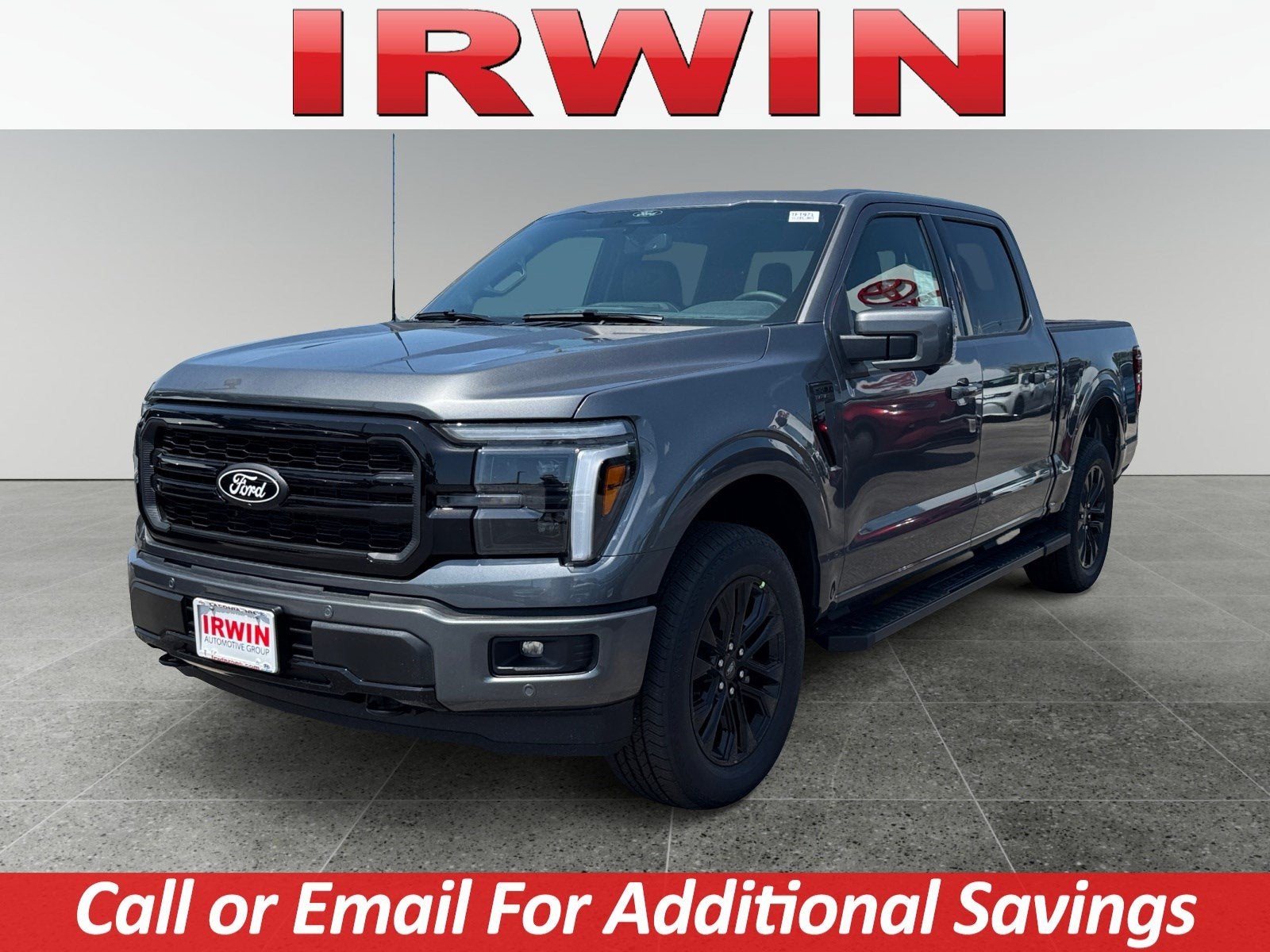 2026 Ford F-150 LARIAT in Gray — front three-quarter view