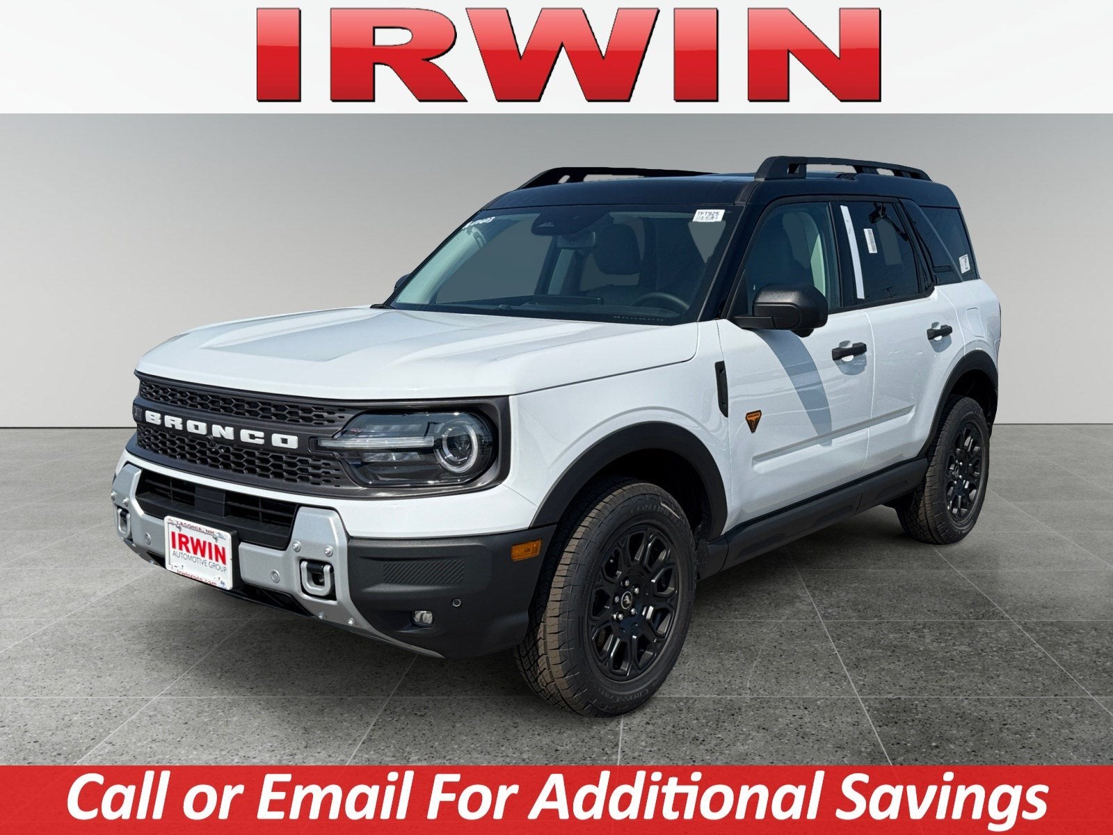 2026 Ford Bronco Sport Badlands in White — front three-quarter view