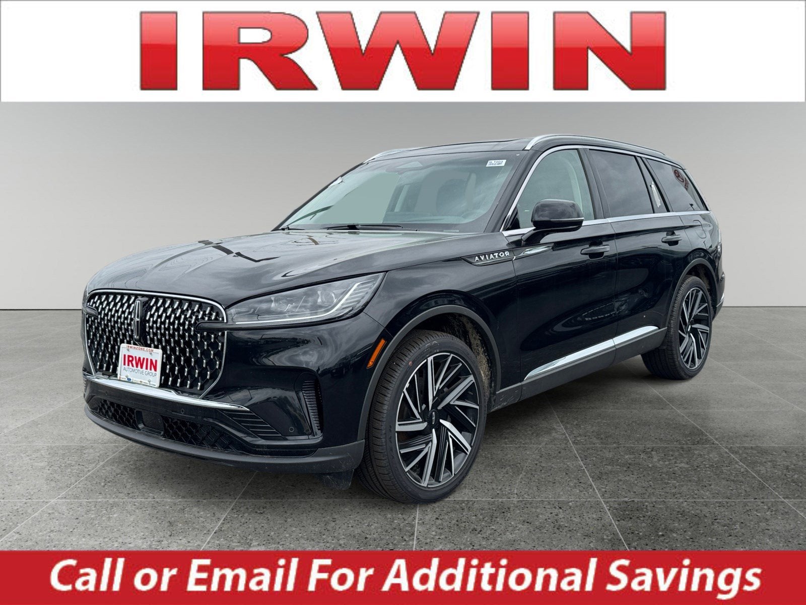 2025 Lincoln Aviator Reserve in Black — front three-quarter view
